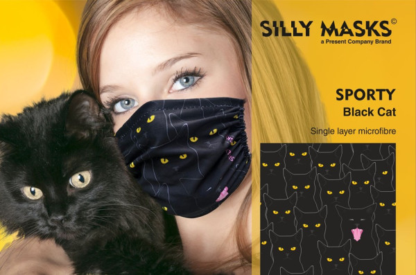SillyMask© Sporty Black Cat