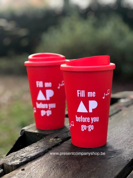 Koffiebeker Fill me AP before you go-go