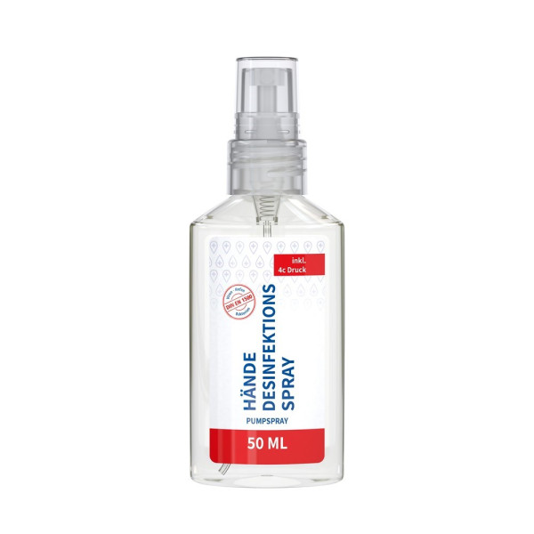 Desinfecterende spray voor de handen, 50 ml, Body Label  (R-PET)